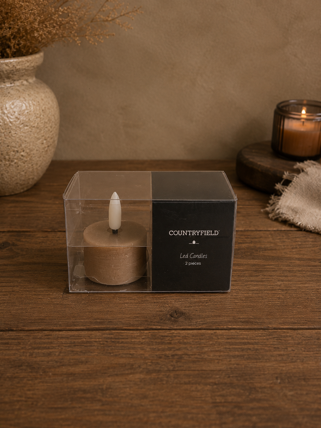 Set Led-theelichtjes taupe