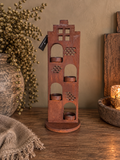 Flat Waxinelichthouder Huis Roest 38 cm