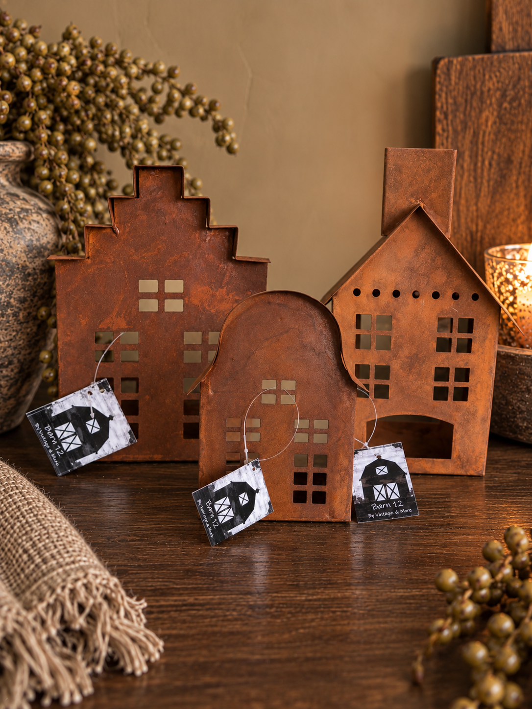 Decoratiehuisje Roest   15 cm