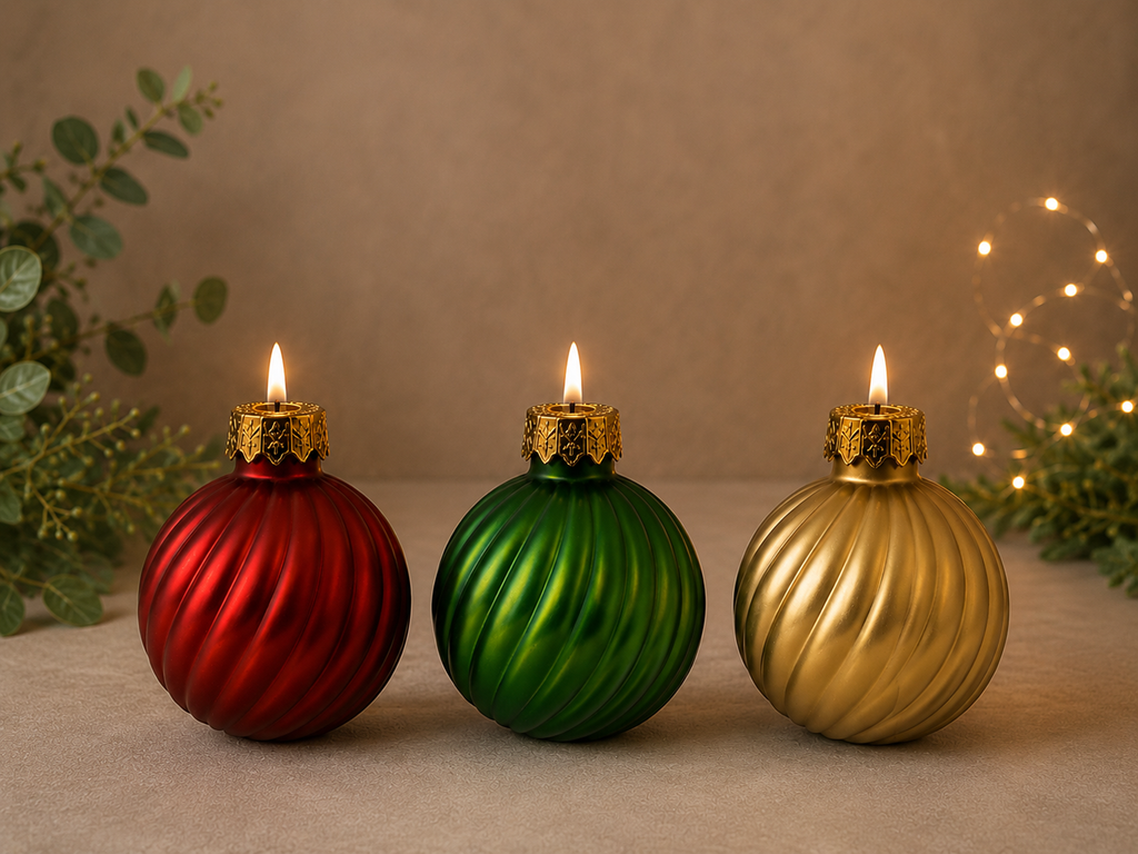 LED kerstbal kaars Goud