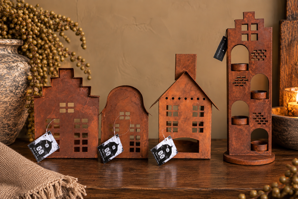 Decoratiehuisje Roest   15 cm