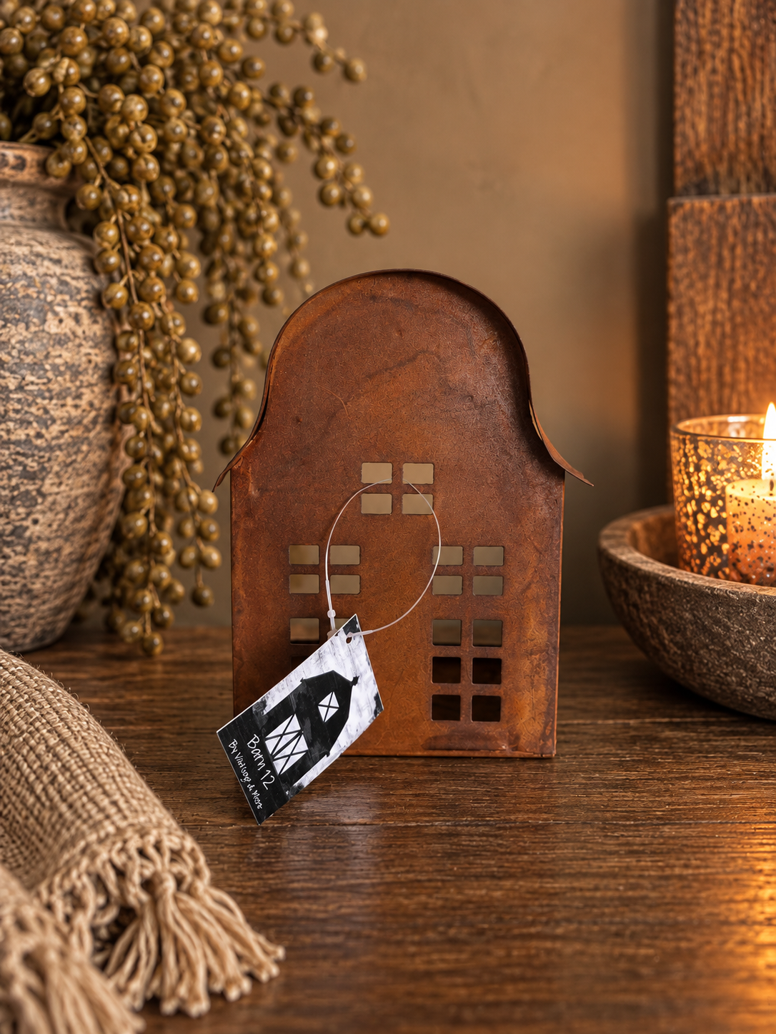 Decoratiehuisje Roest   15 cm
