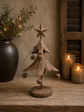 Roest metalen kerstboom met belletjes groot