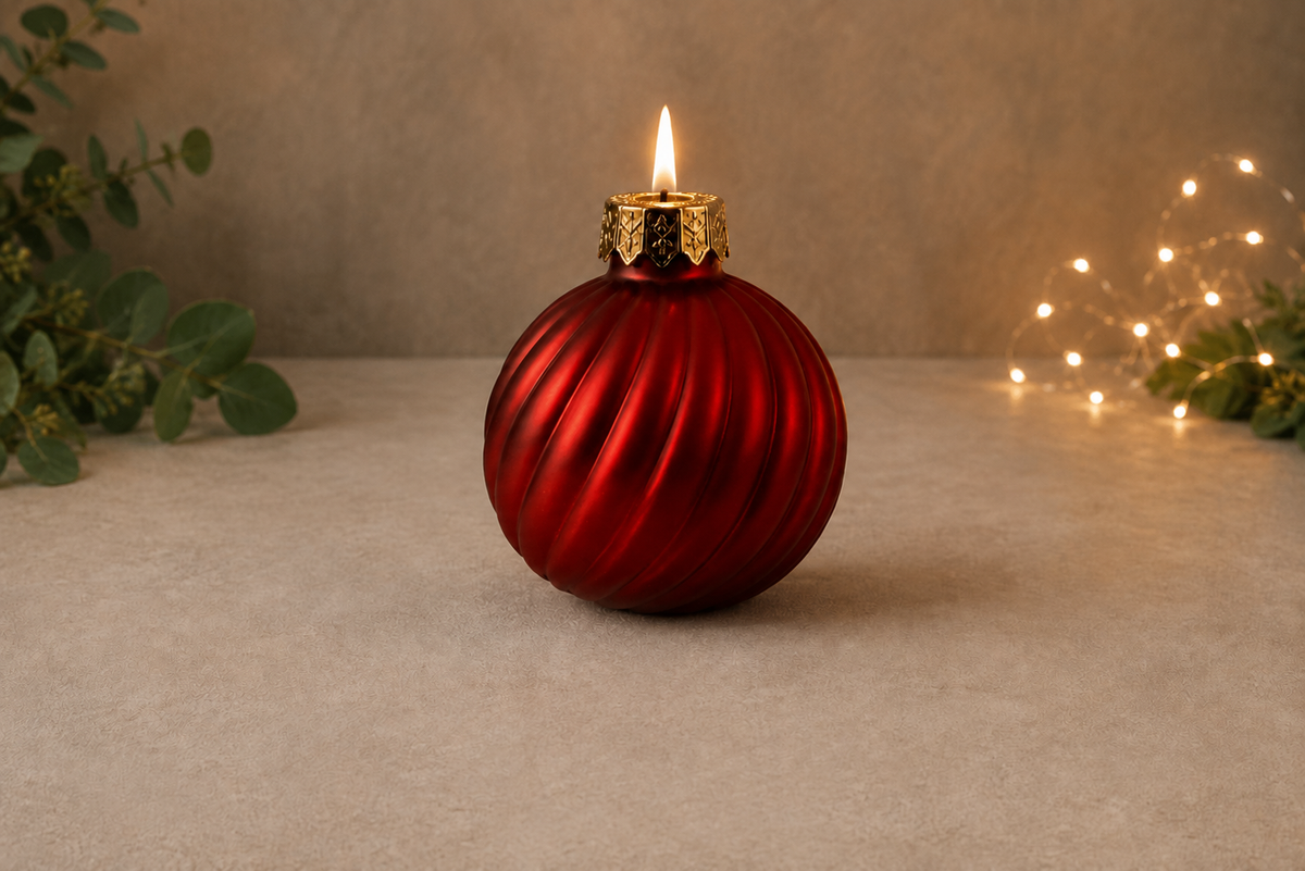 LED kerstbal kaars Rood