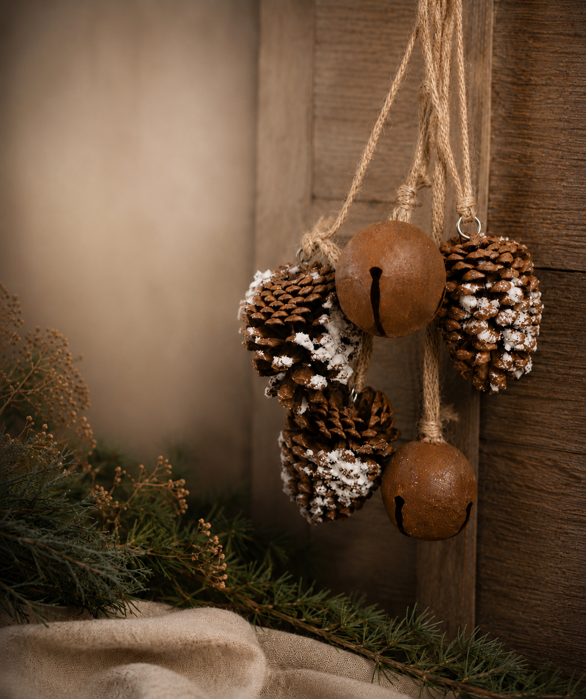 Hanger bellen met dennenappels