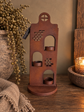 Flat Waxinelichthouder Huis Roest 32 cm