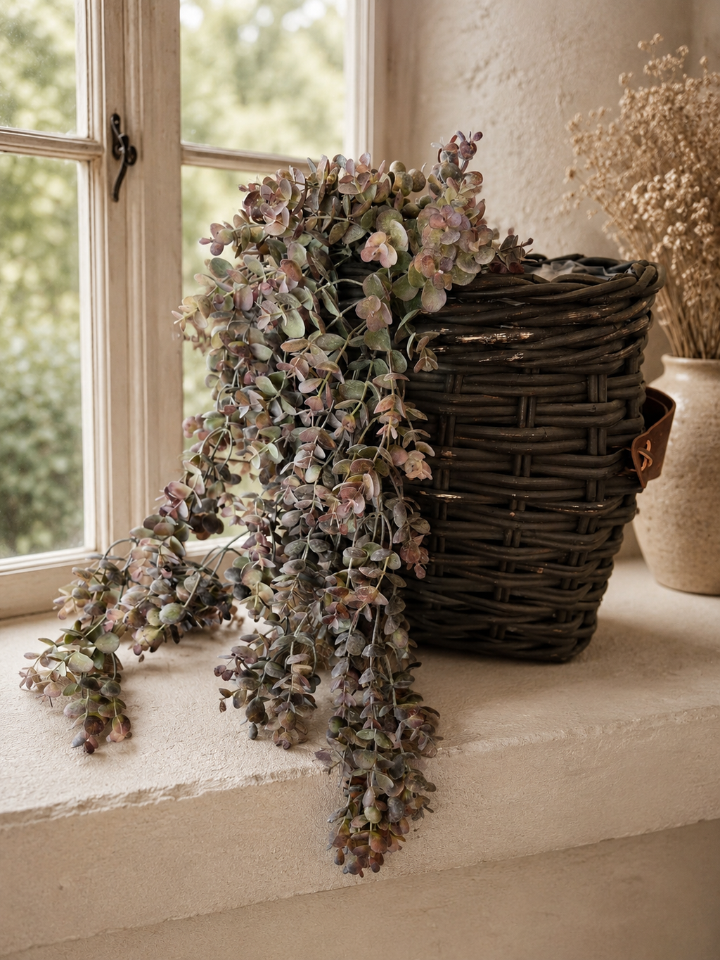 Landelijke Rattan Mand Set Old Grey klein