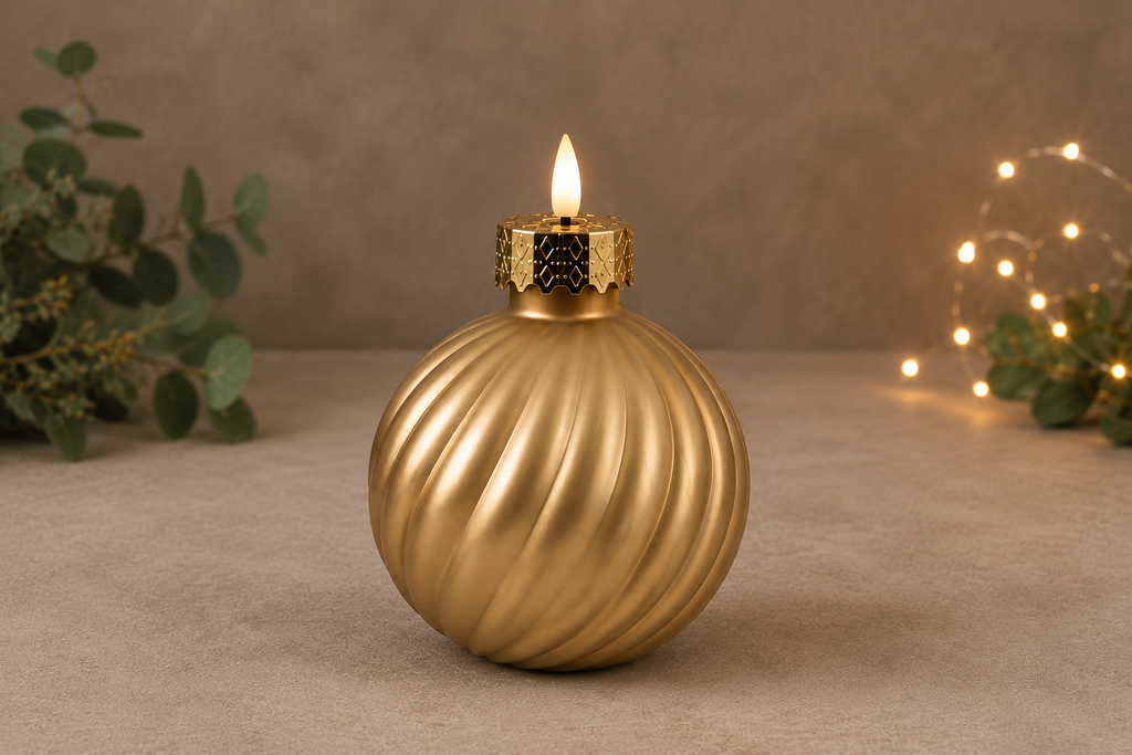 LED kerstbal kaars Goud