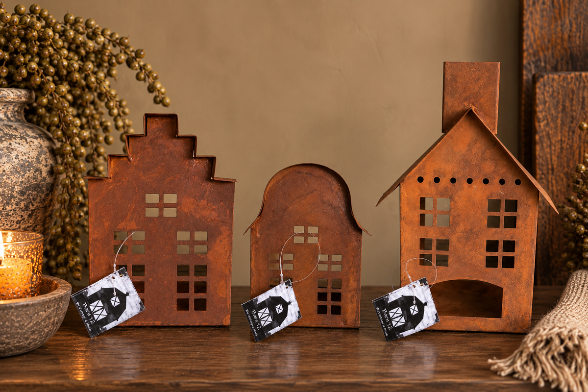 Decoratiehuisje Roest   15 cm