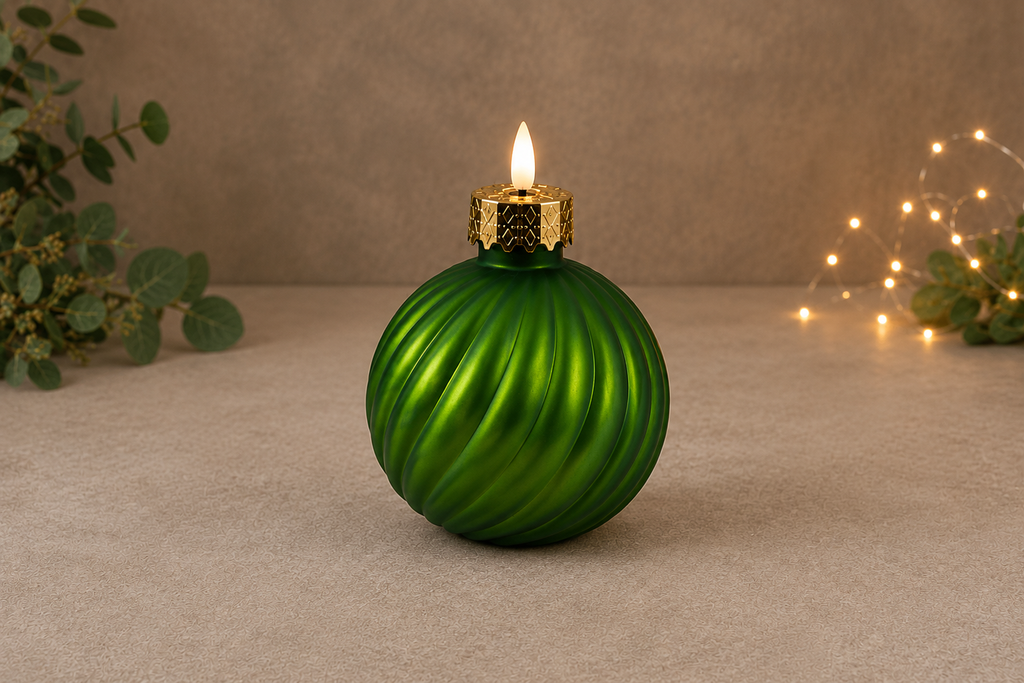 LED kerstbal kaars groen